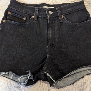 Levis black jean shorts size 27